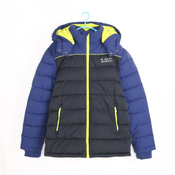 Boy's contrast color block warm winter jacket